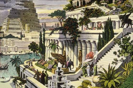 Hanging Gardens of Babylon バビロンの空中庭園。紀元前に存在した階段上の庭園。