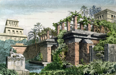 hanging gardens of babylon バビロンの空中庭園。紀元前に存在した階段上の庭園。