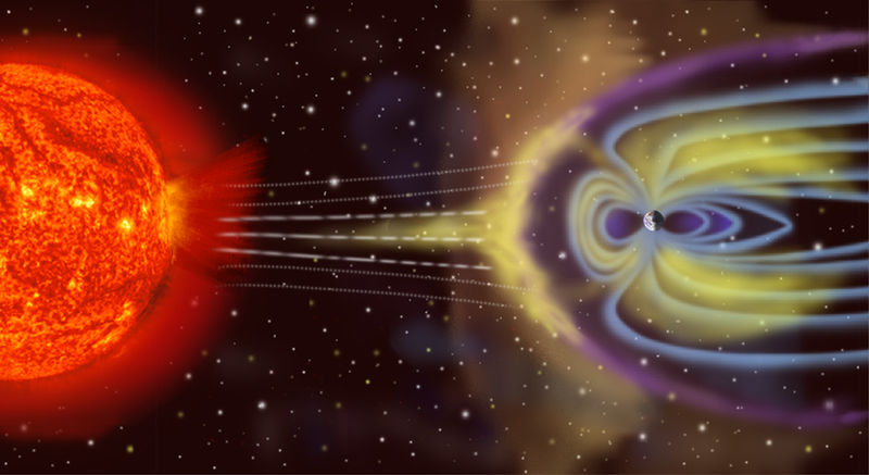 800px Magnetosphere rendition 巨大な太陽フレアが発生！地球が悪影響を受ける可能性も。